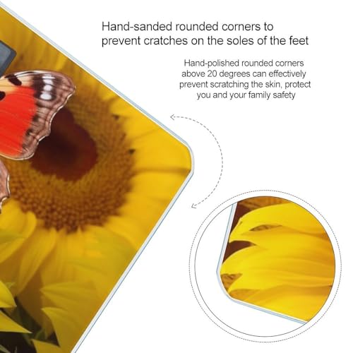 Báscula digital de baño con diseño amarillo y mariposa miniatura 4