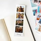 Wanapix | Tiras de Fotomatón Personalizadas | 4 Imágenes + Texto | Papel Mate Laminado 300 gr | Regalo Original con Fotos Personalizadas | 5,5 x 20 cm