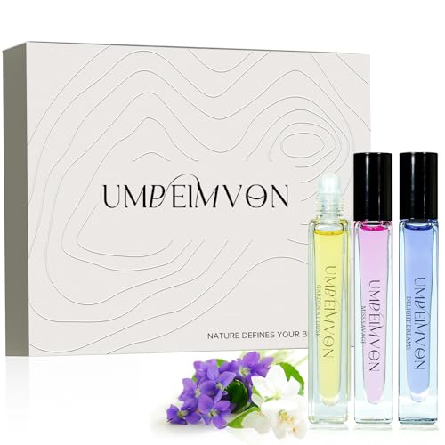 Umpeimvon 3 PCS Roll On Perfume Oils for Women Long Lasting Fagrance Body Oil Gift Travel Size 0.33 Fl. Oz