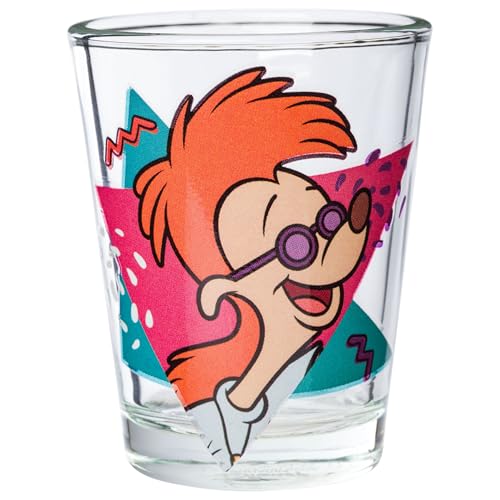 Image of Silver Buffalo Disney A Goofy Movie Featuring Goofy, Max Goof, Roxanne and Bobby Zimuruski 4 Pack Mini Glass Set, 1.5 ounces