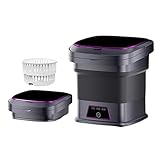 STYVVXAM Mini Portable Washing Machine 16L, Foldable Mini Washer with Spin Dryer Basket, 3 Wash Modes for Small Loads (Baby Clothes/Socks/Towels), Space Saving for Apartment/Dorm/RV/Travel (Black)