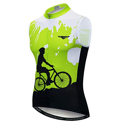 JPOJPO Men's Cycling Jersey Vest USA Bike Sleeveless Shirt Sets S-3XL Reflective 3-Pockets