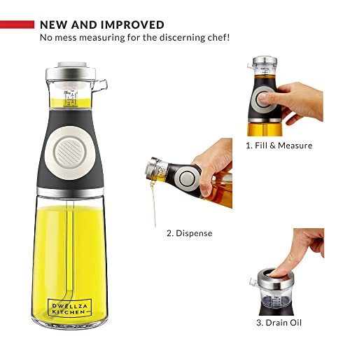 Olive Oil Dispenser Bottle For Kitchen Set – Dispense Oil, Vinegar & Syrup From Wide Opening Of 17 Oz Syrup Dispenser With Drain And 12 Oz Clear Glass Olive Oil Bottle For Cooking With Measurements #TOP2