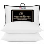 The Royce Premium Bed Pillows 2 Pack - Hotel Quality Luxury Cotton Pillows - Firm & Bouncy Neck Pain Relief - Anti Snore Hypoallergenic Pillows for Side & Back Sleepers - Washable UK Made - 48x74cm