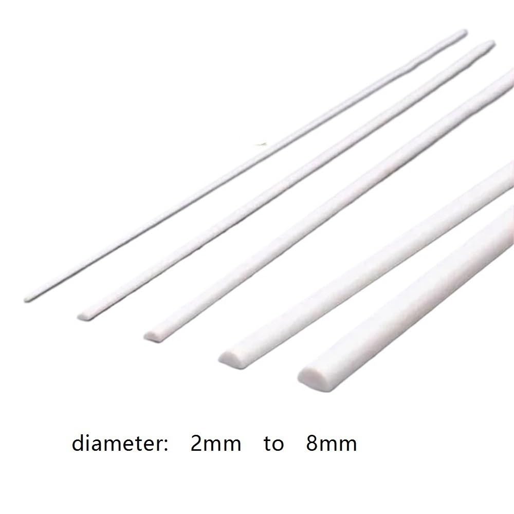 tiges de dureté Lot de 50 bâtons colle semi-circulaires (longueur 250 mm), barres en plastique ABS massif, for pièces mécaniques(6x250mm)