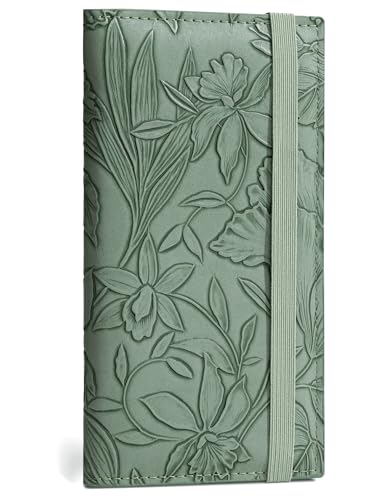 Image of Zreal Checkbook Cover for Men & Women Snakeskin Pattern, Green, 7.0 x 3.5 x 0.35 inches, Minimalist