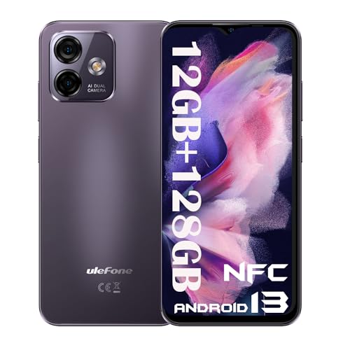 Ulefone Android 13 Note 16 Pro (12Go+128Go) Smartphone 4G 8-Core Telephone Portable Debloque 6.52HD+,50MP+8MP+2MP Camera 4400mAh Batteria 5G WiFi/NFC/GPS/OTG/2 Ans Garantie(Violet)