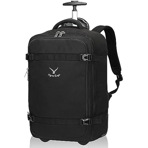Hynes Eagle Rolling Backpack 42L Backpack with Wheels Airline Approved Carry on Luggage Laptop Travel Backpack for Women Men Black-2024 Cover
