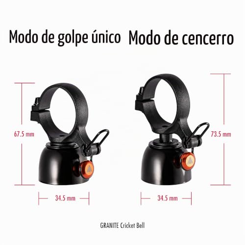 Campana de Bicicleta de Montaña Granite Cricket con Doble Modo Sonoro Integrado 6