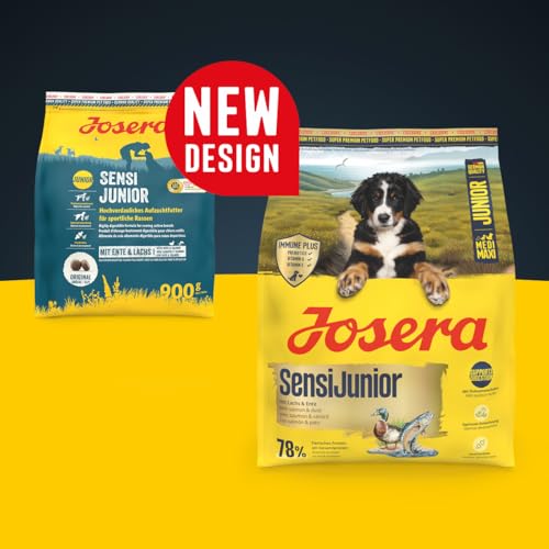JOSERA SensiJunior mit Lachs & Ente (1 x 3 kg) | Premium Trockenfutter für Sensitive Welpen | Optimale Entwicklung | Immune Plus für EIN intaktes Immunsystem | glutenfrei | 1er Pack
