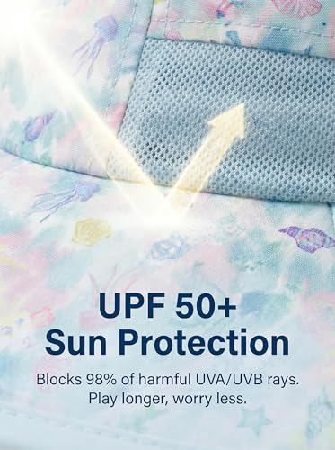 Image of icolor Kids Sun Hat UPF50+ Sun Protection Bucket Hat Toddler Summer Beach Play Hats with Neck Flap for Girl Boy Ages 3~10