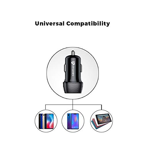Image of UltraProlink UM1012 Mach24 Car Charger with Dual USB | Black | Fast Charge Any Two Devices at 24W / 4.8A | Premium Carbon Fibre Finish | Protects Devices Against Excessive Current & Overheating