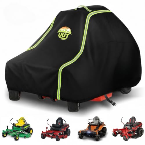 Zero Turn Mower Cover, Zero Turn Lawn Mower Cover Waterproof Heavy Duty 420D, Riding Lawn Mower Cover for Outdoor Use, Fits Most Mowers up to 60”, Fits John Deere, Toro, Husqvarna & More.