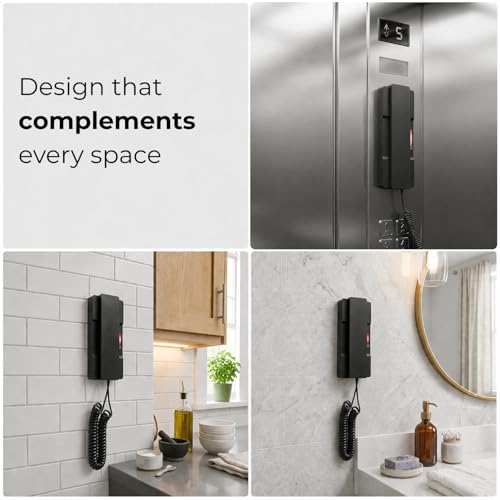 Image of Beetel H28 Corded Hotel Phone, Elegant Slim Design, 8 Speed Dial Memory, Hearing Aid Compatible (HAC), Adjustable Handset /Ringer Volume, Ringer LED, Wall Mount, Redial /Mute /Flash /Privacy Guard(Black)