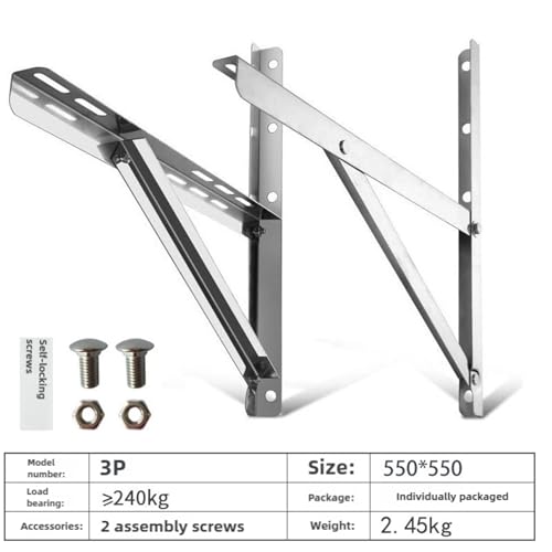 Support climatiseur acier inoxydable 55x55cm pour pompe à chaleur - 3