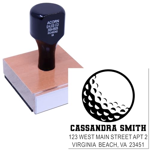 Image of Ocean Wave Design, Address Rubber Stamp for Letters, Made to Order, Standard 1-5 /8 Square Wood Handle, Homeowners & Small Business, Decorative Stationery