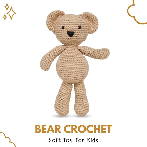 Image of LITTLE GINNIE Bear Crochet Toys for Babies - Handmade & Washable Crochet Doll for Boys & Girls | Ideal for Birthday & Return Gift for 6+ Months