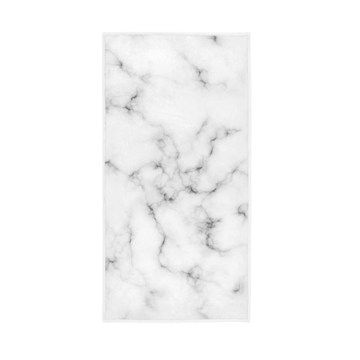 LSRCPD Grey and White Marble Soft Large Hand Towels Bath Towel Multipurpose for Bathroom Hotel Gym Spa 30"x15"