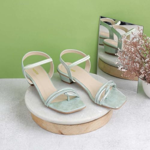 Image of Mochi Women Synthetic Leather Block Heel Fashion Sandal