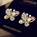 Fashion Multicolour Rhinestone Butterfly Retro Ear Studs Earrings 1 Pair Creative and Exquisite Workmanship