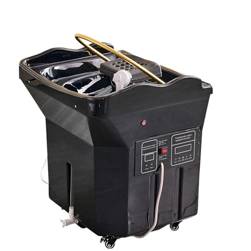 SUYUDD Equipo SPA Japonés Capacidad Almacenamiento Agua 60 L, Lavabo Champú con Circulación Agua Y Función Terapia Luz, Lavabo Champú Extraíble con Diseño Arco 180° para Salones Y Spas