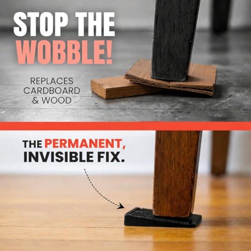 Image of Wobble Wedge - Flexible Plastic Shims - Black - Multi-Purpose Wedges, Standard Size Wedge - 1.92 inch x 1.11 inch x 0.25 inch