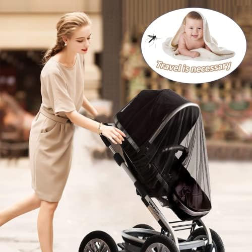 Mosquito Net for Pram Baby Holiday Essentials Washable Mesh Universal Fly bug Buggy Insect Nets Protection Cover with Elastic Edge for Cart,Stroller,Crib Bugaboo,Cot Bed,Basket Travel Sets Accessories