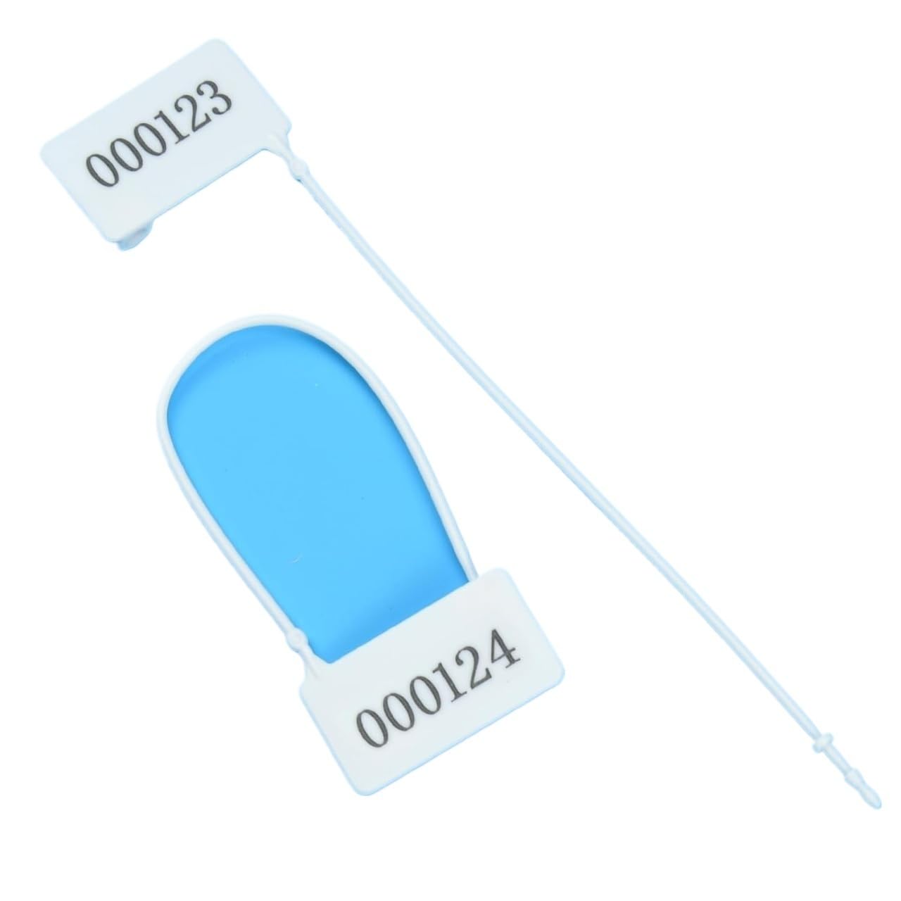 JDJUBOA 100 PCS Numbered Plastic Security Padlock Seals Disposable Tamper Evident Seals Writable Luggage Padlock Locking Tags(White)