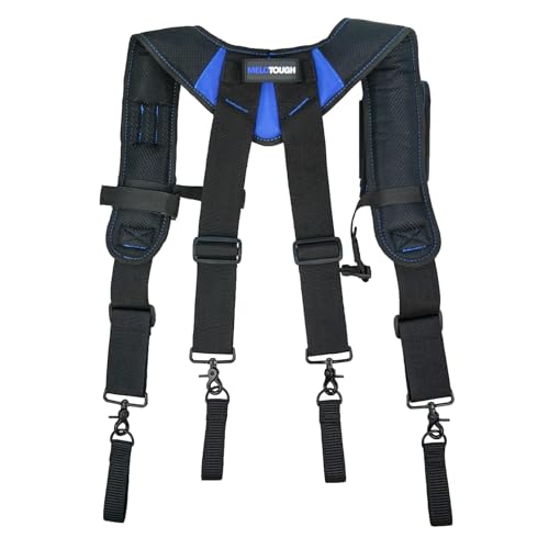 Image of MELOTOUGH Magnetic Tool Belt Suspenders with Magnetic WristBand for Work Belt Padded Suspenders Constrcution