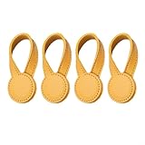 TONIXY 4 Stück Leder-Magnet-Clips, PU-Stoffhalter, Wandmontage, Taschenaufhänger für Hüte, für Heimorganisation und Kleidungsänderungen (gelb)