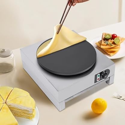 Loobiiny 3000W Crepes-Maker Crepesgerät Edelstahl Elektro Crepes Crepesplatte Crepe Crepespfanne Pancake Maker Maker, Pfannkuchen Maker antihaftbeschichtet W, Ø 40 cm – Bild 5