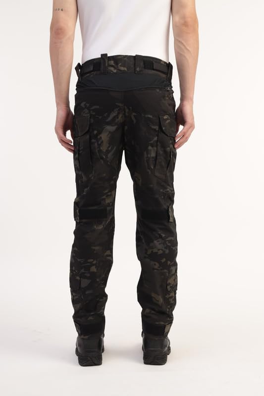 MOUNTMILLER Men's Camouflage Printed Regular Cobra Advanced Ripstop Tactical Mid Rise Pants|Water Repellant|Multi-Pocket |UV Protective|Abrasion-Resistant| For Outdoor,Hiking & Trekking, Black 30 1