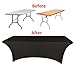 Banquet Tables Pro 8 Ft Black Stretch Tight Fit Spandex Rectangular Folding Tablecover for 30Wx96Lx30H Folding Patio Tables, Banquet,Party