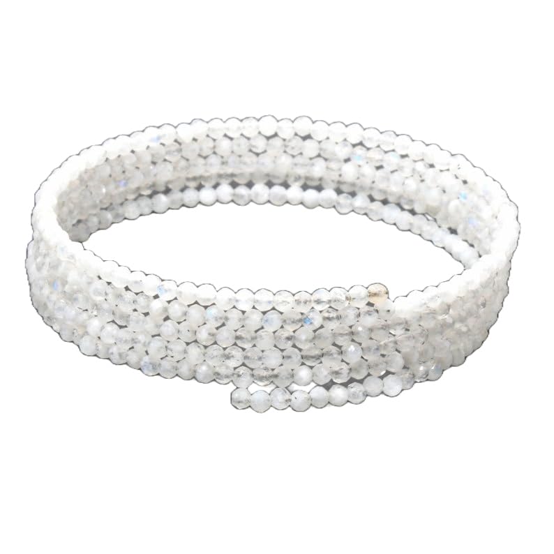 Bracelet pierre de lune blanche en argent massif 925 LKBEADS