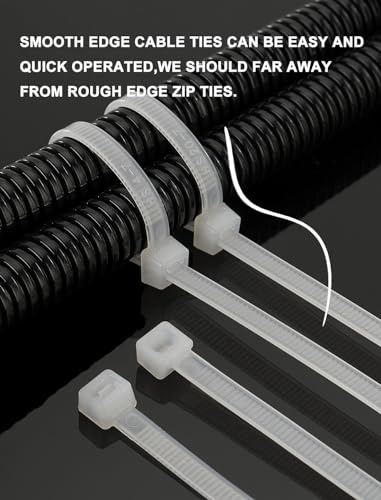 image for HS UV Protected Zip Ties 12 Inch (100 Pack) Self Locking Strong Plasti