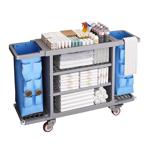 YHHLWXMDZ Carrelli Porta Biancheria, Materiale PP Addensato, Carrelli Porta Biancheria Robusto Carrello Biancheria for Lavanderia, Portabiancheria con Ruote for Pulizie e Hotel(Gray)