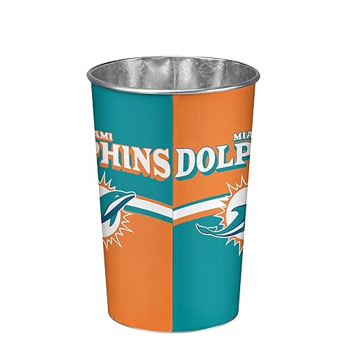 Foco BSKNFWASTE Miami Dolphins Nfl Team Stripe Waste Basket thumb #1