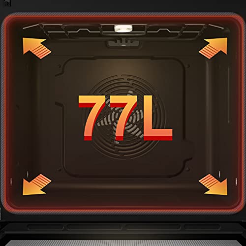 Hisense BI64211PX Four multifonction - Cavité XXL de 77L, Pyrolyse, 13 Fonctions, Fonction Pizza 300°C, AirFry, Affichage LED, Inox, Classe A+ – Image 6