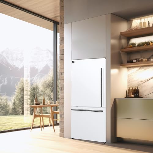 Forno C-FFFFD1786-31WHT 31 Inch Milano Espresso White Fridge With Bottom Freezer With Touch Control & Led - 17.2 Cu. Ft Counter Depth Refrigerator thumb #1
