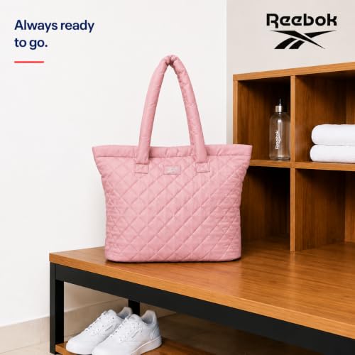 Image of Reebok Womens Tote Bag - Lightweight Carry On Puffer Quilted Tote Bag for Travel Work Travel and Daily Essentials