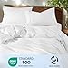 Shilucheng 100% Cotton King Size Duvet Covers - 600 Thread Count, Luxury Sateen Weave Egyptian Cotton Comforter Cover with Zipper Closure & Corner Ties，Hotel Bedding Duvet Covers 3 Piece (White)