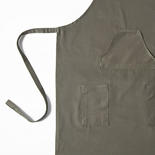 Image of HPD Half Price Drapes Aprons for Men Women with Large Pockets Adjustable Unisex PRTW-S03-AP Solid Cotton, 27 X 34 Inch, River Rock Grey