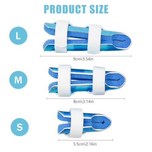Image of HANNEA Aluminum Alloy finger splint, 3Pcs Finger Cot Splint Dual Hook and Loop Closure Strap Adjustable Finger SplintsPosture Corrector for Finger Fractures, Dislocations, Sprains Finger Brace