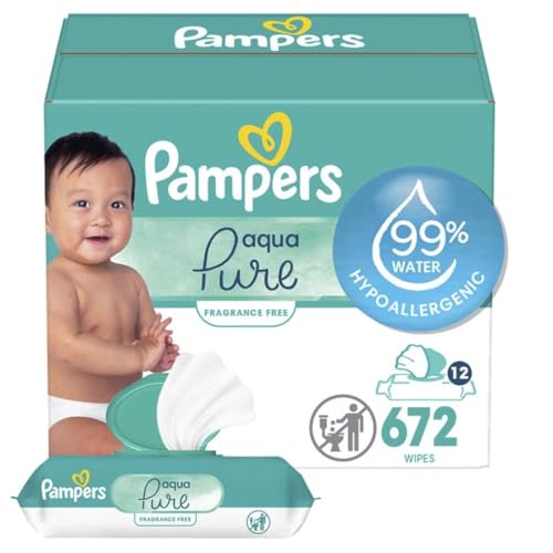 Pampers Baby Wipes Aqua Pure, 99% water-based wipes, Hypoallergen...