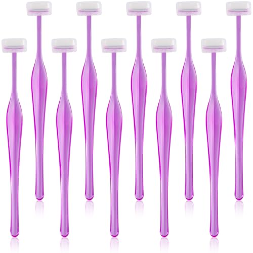 ANCIRS 10 Pack Eyebrow Trimmer Razors for Women Makeup, Facial T Shape Shaver Tool for Eye Brow, Stainless Steel Eyebrow Trimming Kit - Purple