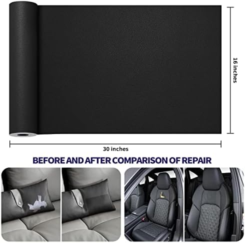 Leather Repair Patch Tape Kit, Self Adhesive Leather Repair for Furniture, Couch, Sofa, Car Seats,Office Chair,Vinyl Repair Kit.30inx16in - 2