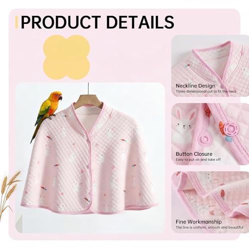 Image of QBLEEV Parrot Anti-Scratch Shoulder Protector, Bird Diaper Poop Cover Pad | Soft cotton shawl cape for birds to stand on shoulders, pet arm guard for lovebirds finches parakeets cockatiels conures