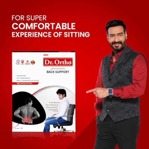 Image of Dr.Ortho Orthopaedic Back Support for Chair, Car, Sofa, Back Rest for Lumbar & Back, High Density - Long Size Backrest