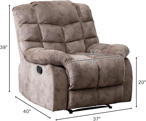 Sillón reclinable tejido marrón miniatura 2