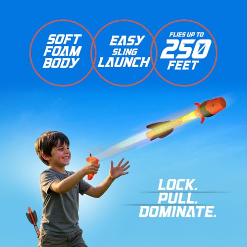 Light Up Toy Slingshot Rocket Launcher - Kids Outdoor Toys Ages 8-12 Years - 10 Year Old Boy Birthday Gift - Outside Sling Shot Boys Toys for 8 9 10 11 12 Year Old - Fun Gifts for Boys 8-10, 8-12 - Image 3